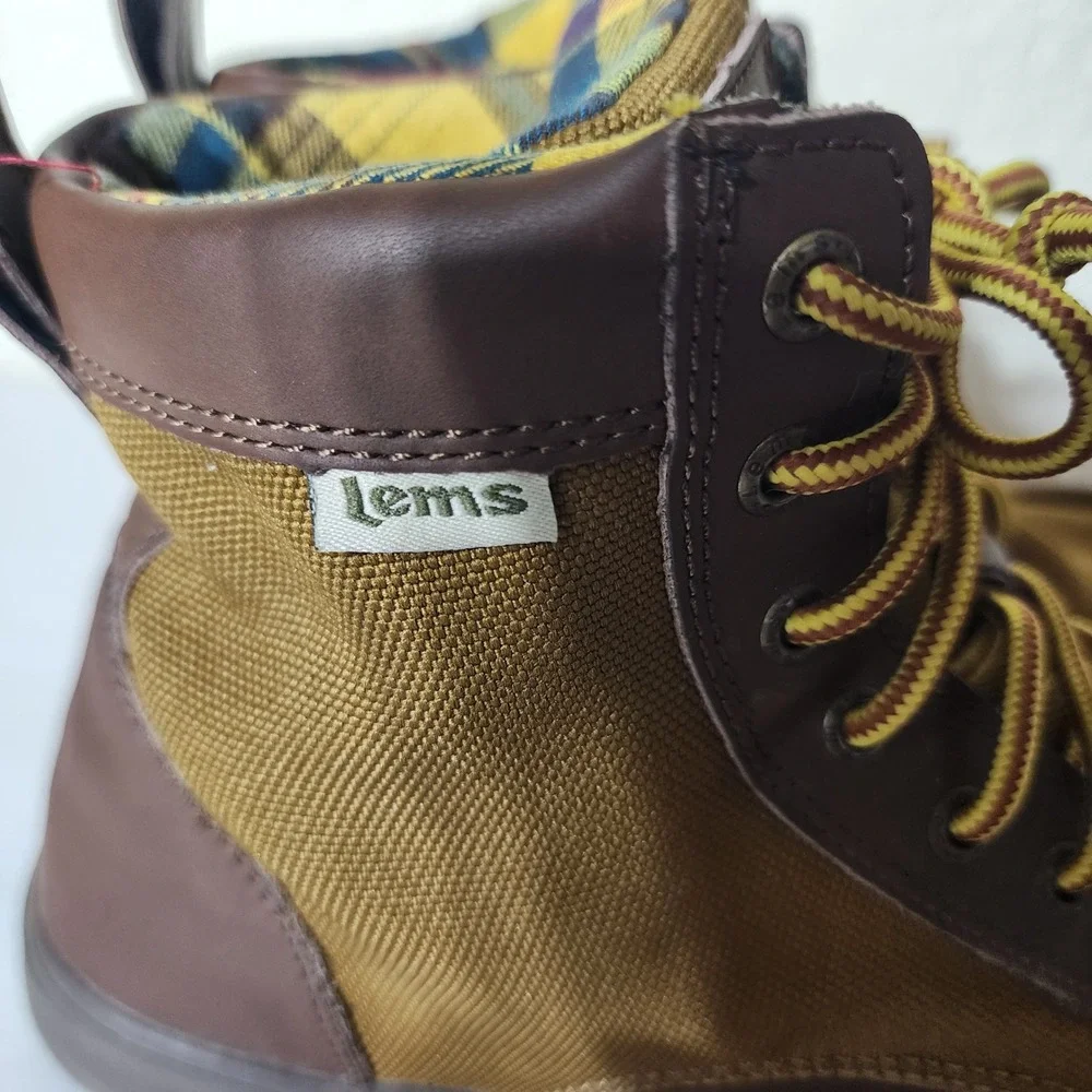 Lems Boulder Boot Buckeye Brown Nylon Leather Minimalist Barefoot Mens 43 US 10